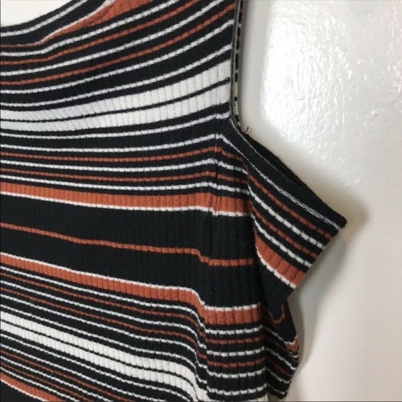 Free People Striped Off-Shoulder Top - Black, White, Orange - Picture 6 of 7
